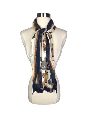 Vintage Cat Scarf - 58” x 13